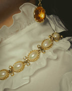 -SPECIAL- “Christian Dior” 70’s-80’s Faux pearl crystal statement necklace