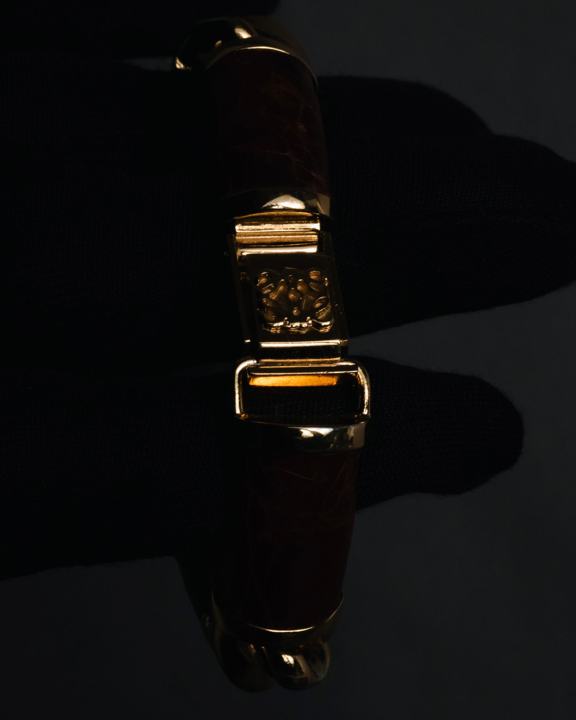 –SPECIAL– "LOEWE" 80’s-90’s Rectangular anagram bangle bracelet watch