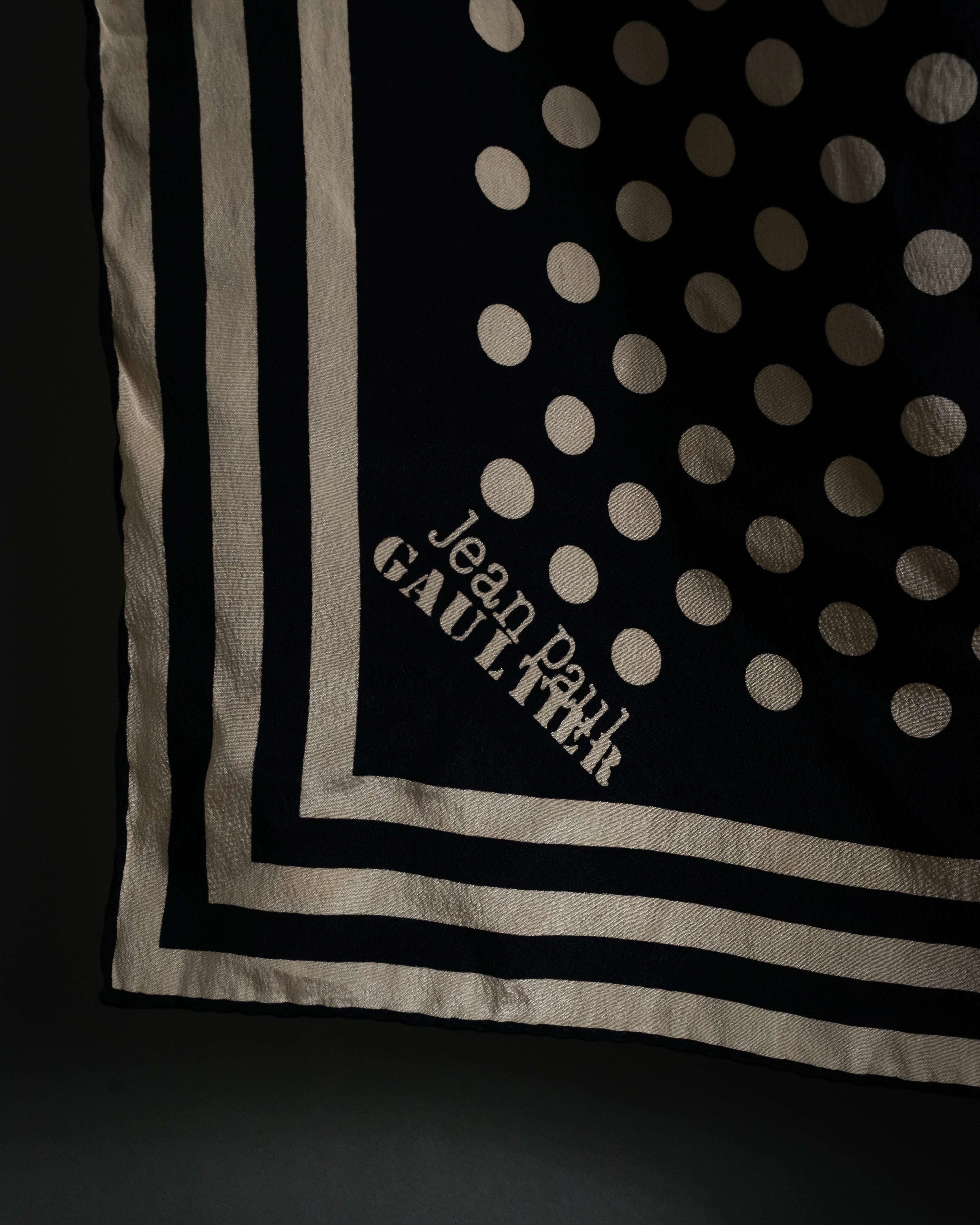 "JEAN PAUL GAULTIER" Classical dot pattern silk scarf