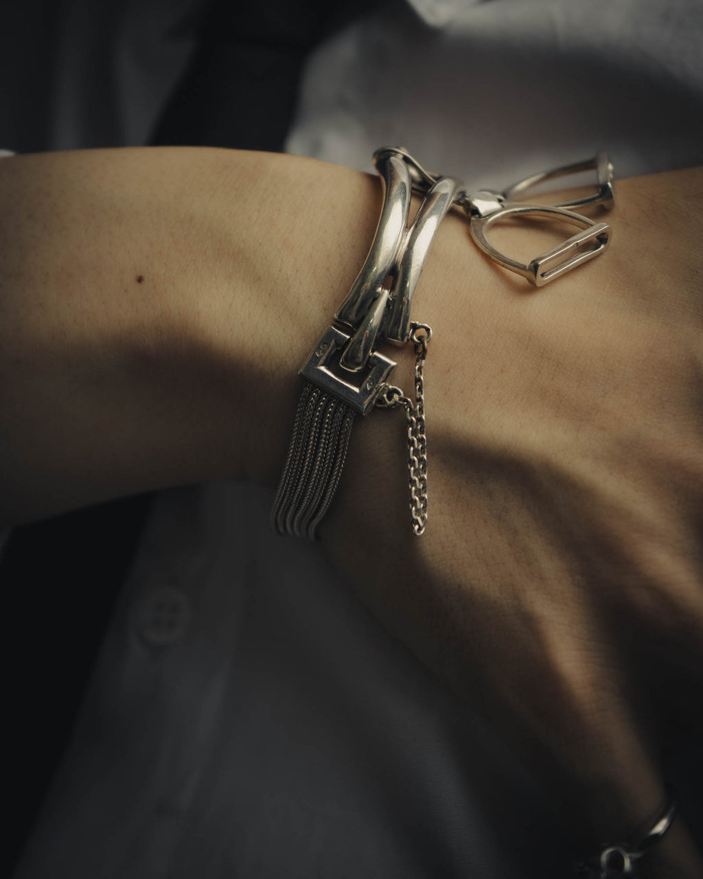-SPECIAL- “HERMÈS” 70’s-90’s Étrier multi chain bracelet