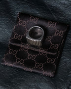"GUCCI" Striped design sterling silver ring