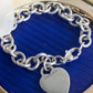 "Tiffany&Co" Heart motif sterling silver chain bracelet