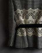 "Valentino Garavani" Houndstooth pattern lace velvet design set up