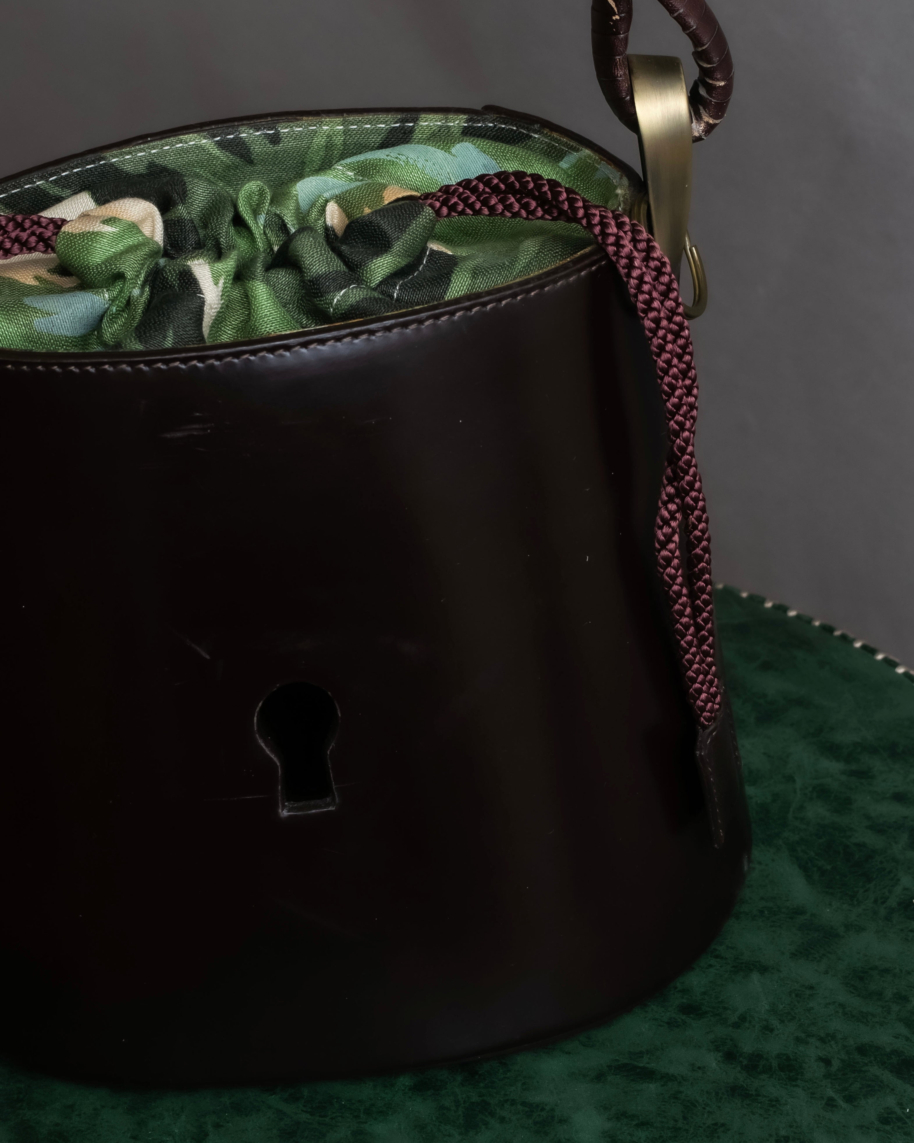 "KENZO" Camouflage design drawstring leather bag