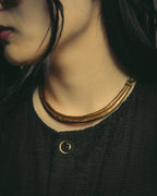-SPECIAL- "Hermès" 80's-00's Sculptural gold tone choker necklace