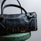 "Chloe" Eclipse series logo engraved leather mini boston bag