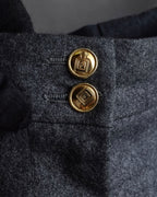 "CHANEL" 90's Gold button design straight line skirt