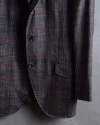 "Tex Teq" Gradient check pattern tailored jacket