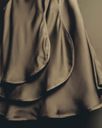 "GIORGIO ARMANI" 90's-00's Draped silk sleeveless top and skirt set