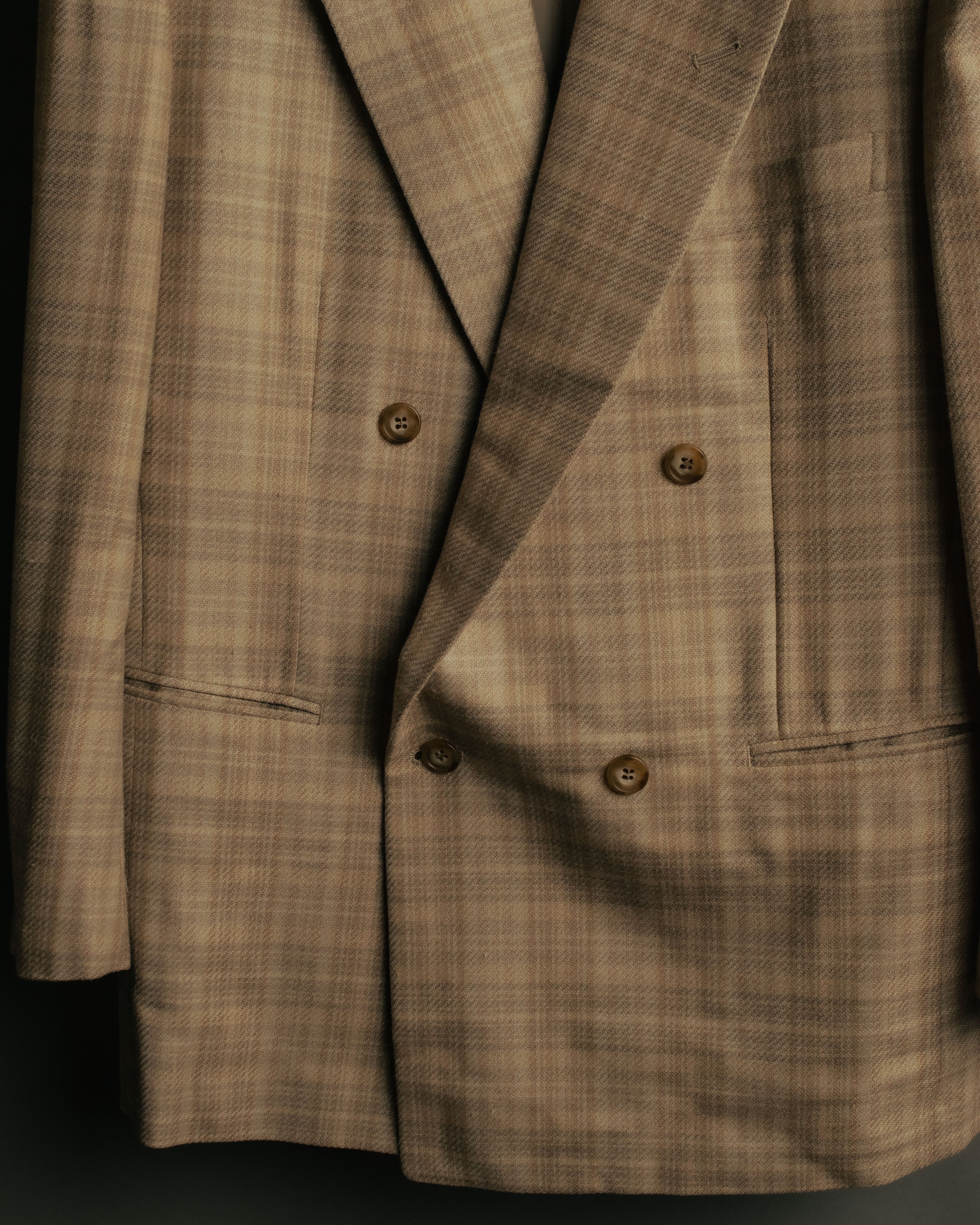 “Christian Dior MONSIEUR” 80’s-90’s Silk blend checked double breasted blazer