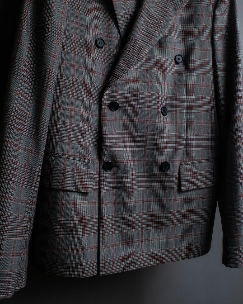 "Calvin Klein" Glen check oversized double breasted jacket