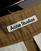 "Acne Studios" Belted design cotton twill high-waisted pants