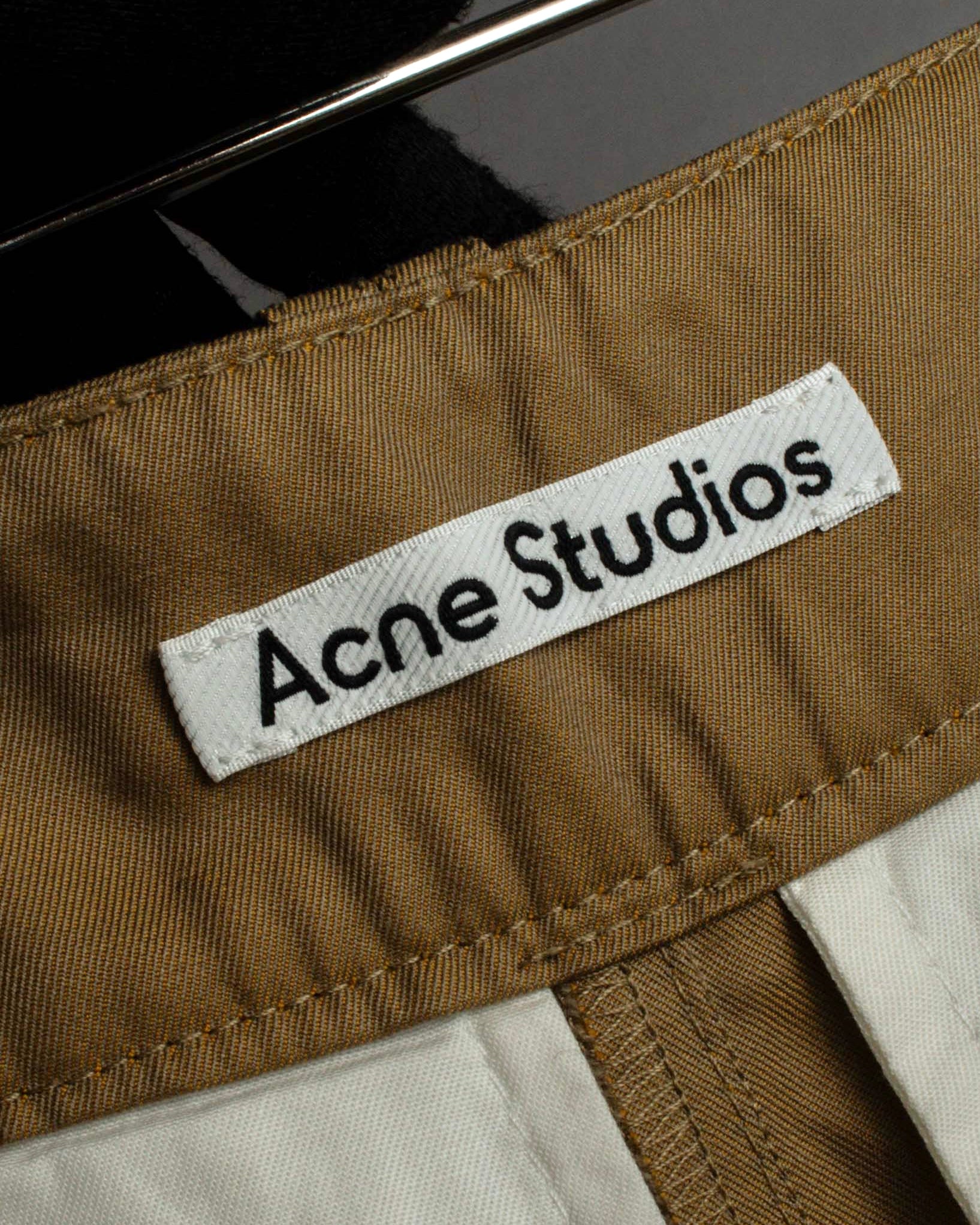 "Acne Studios" Belted design cotton twill high-waisted pants