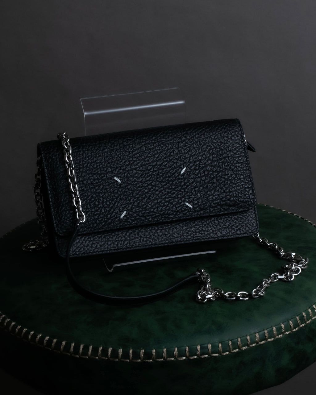 "MAISON MARGIELA" Grained leather chain wallet bag
