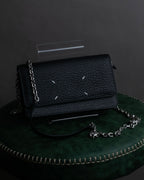 "MAISON MARGIELA" Grained leather chain wallet bag