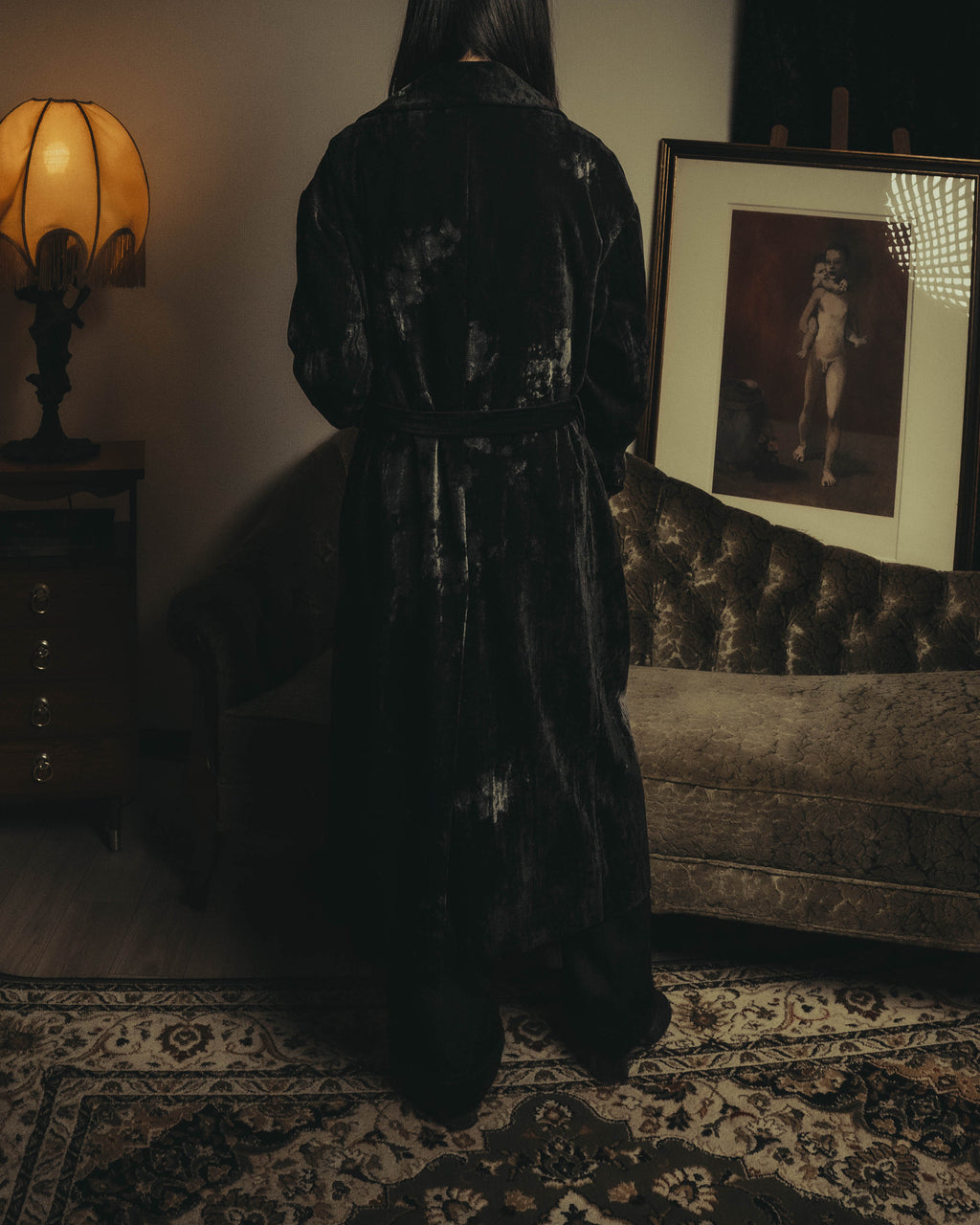 -SPECIAL- "Y’s" 2025's Discharge printed velvet long coat