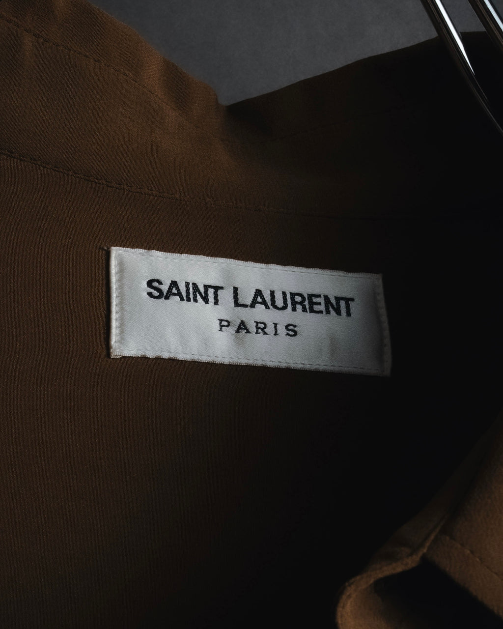 "SAINT LAURENT" 2021AW silk crepe de chine french-cuff shirt