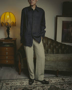 -SPECIAL- “HERMES” 90’s-00’s wide-collar linen shirt