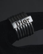 "Christian Dior" 00’s stacked wire silver 925 logo plate ring