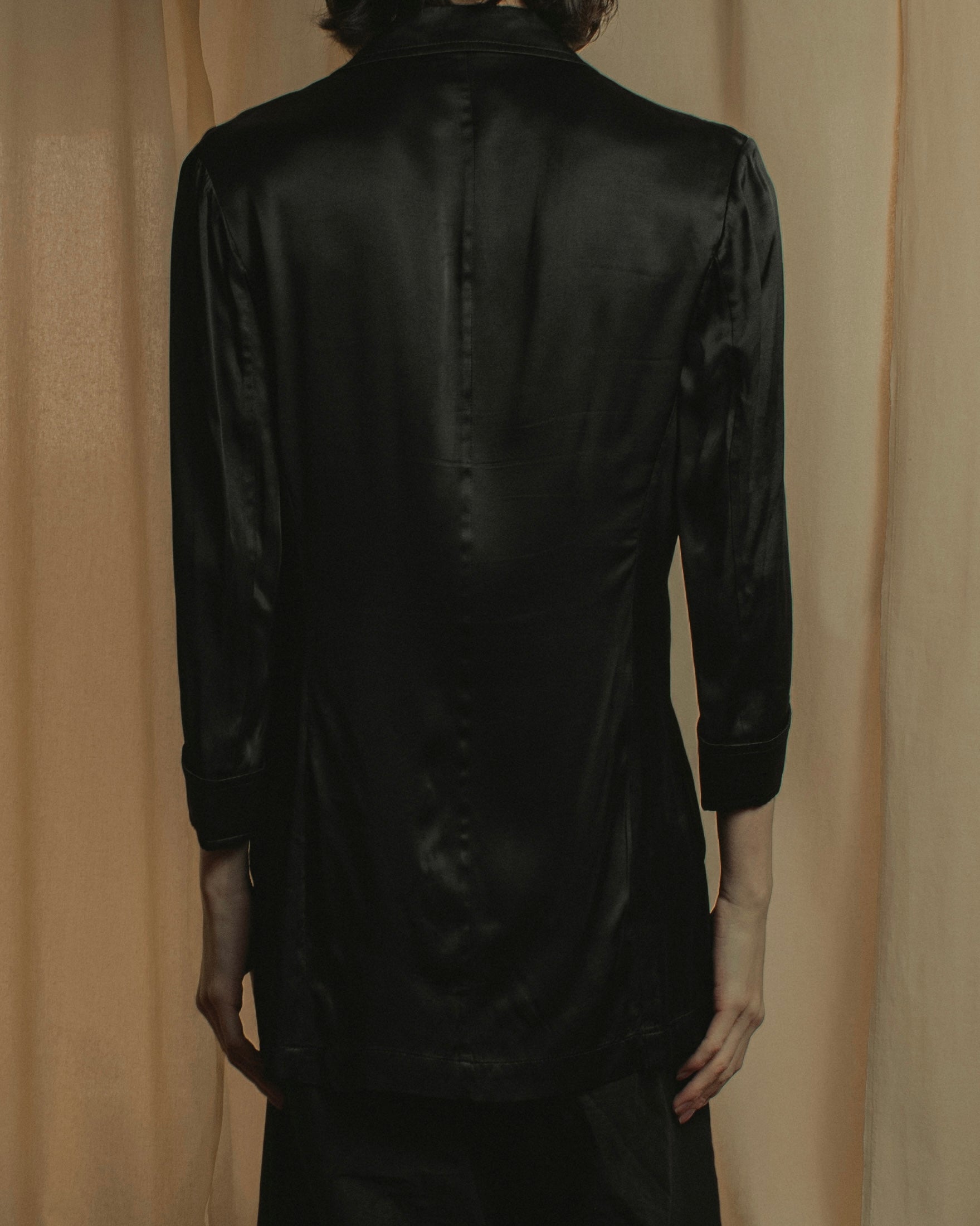 "Yohji Yamamoto +NOIR" 2005SS Rayon draping tailored jacket