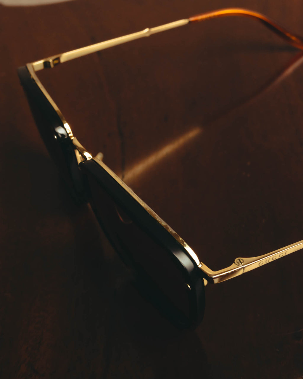 -SPECIAL- “GUCCI” 2010’s Oversized titanium and acetate sunglasses