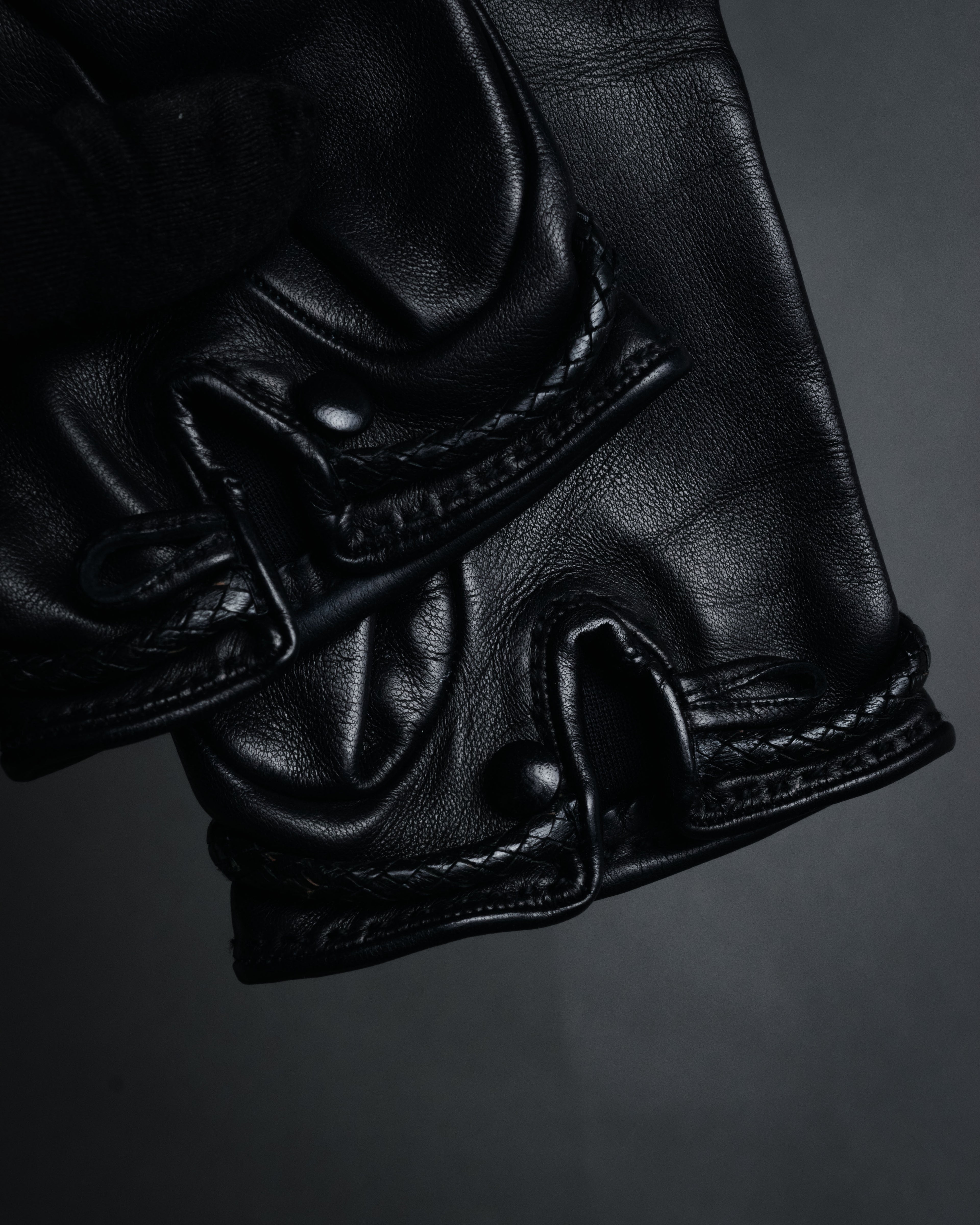 “HERMES” 2000’s Jumbo hook leather gloves