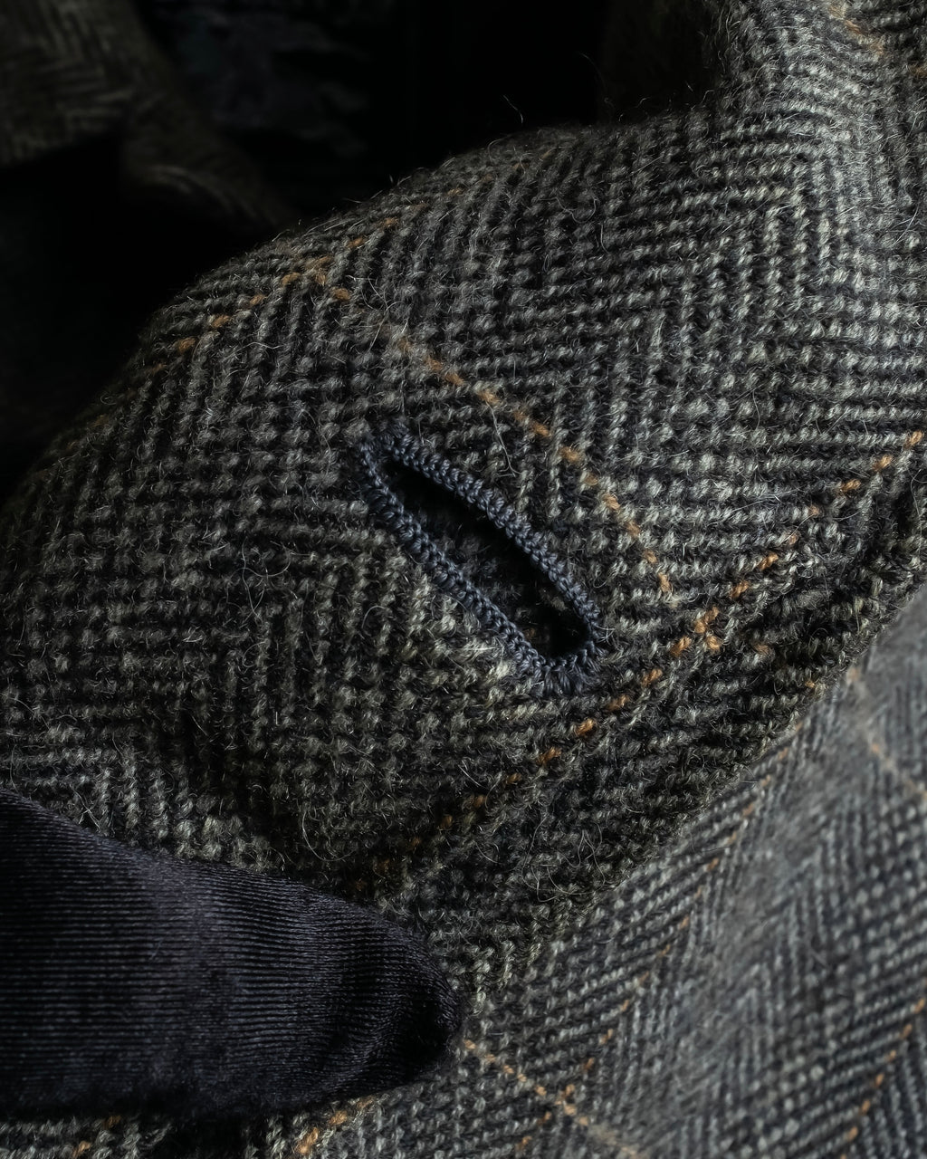 "BURBERRYS" Fine check pattern herringbone coat