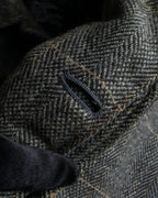 "BURBERRYS" Fine check pattern herringbone coat