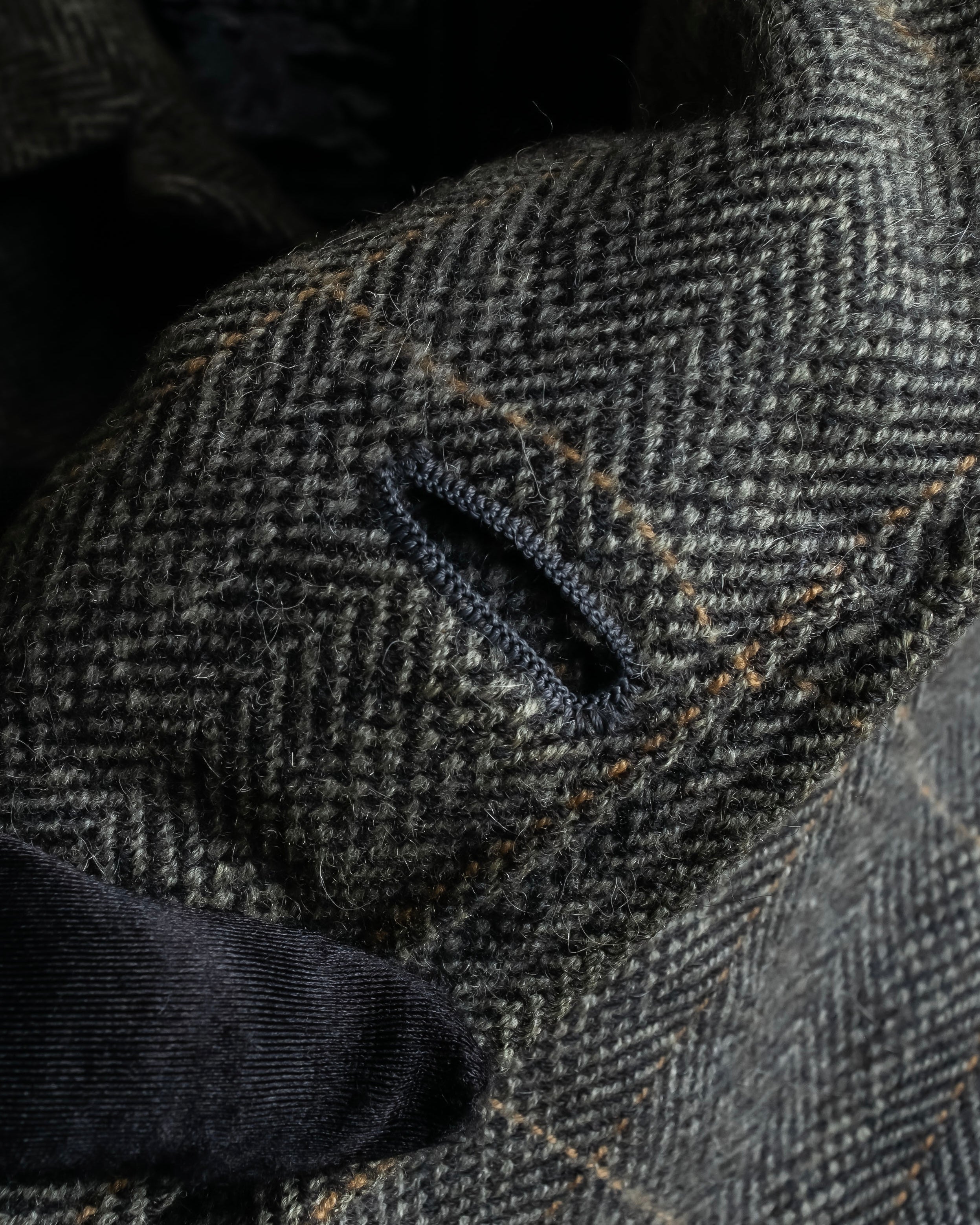 "BURBERRYS" Fine check pattern herringbone coat