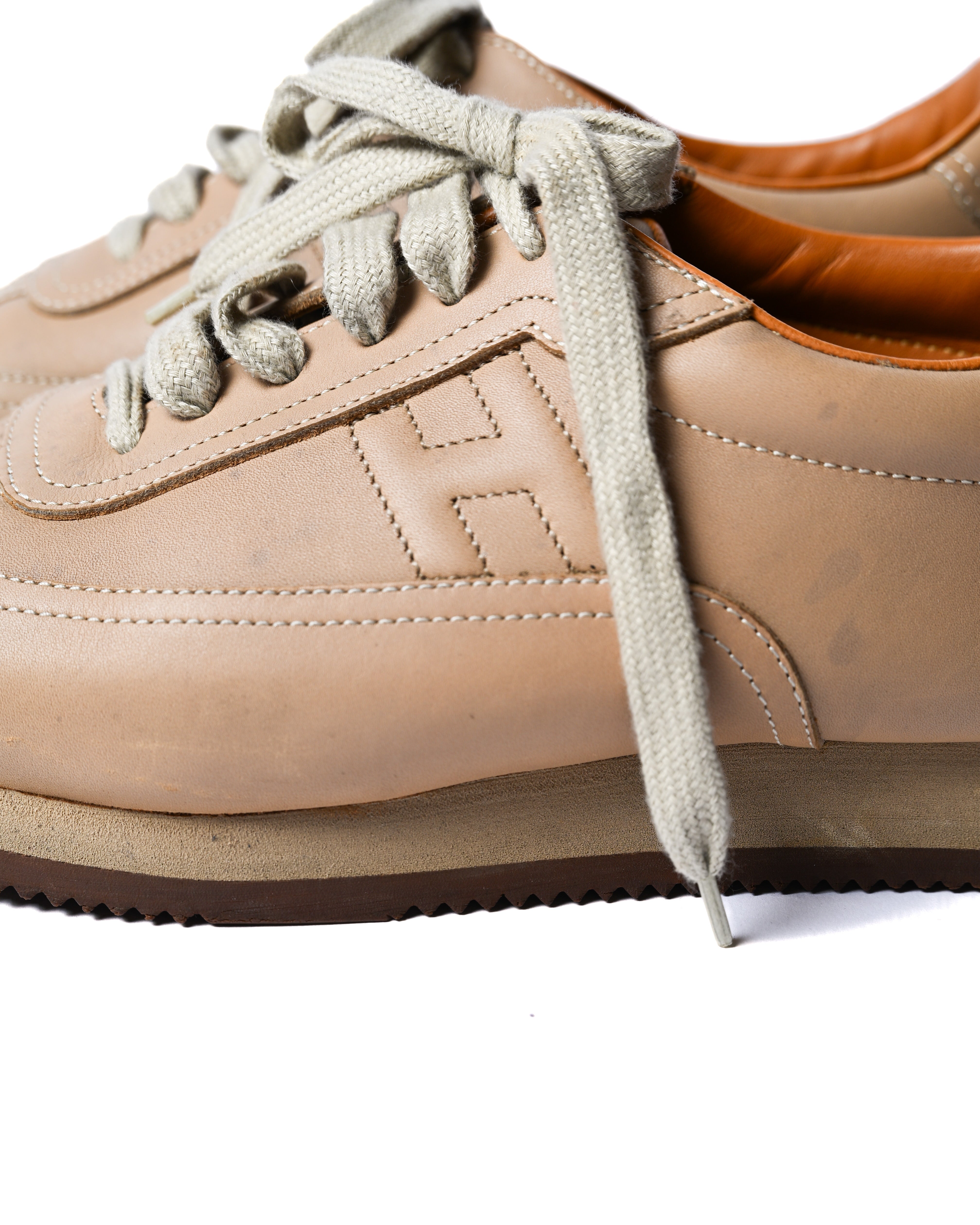 HERMES/ “Quick” H-Logo Leather Sneaker Brown – MOOD
