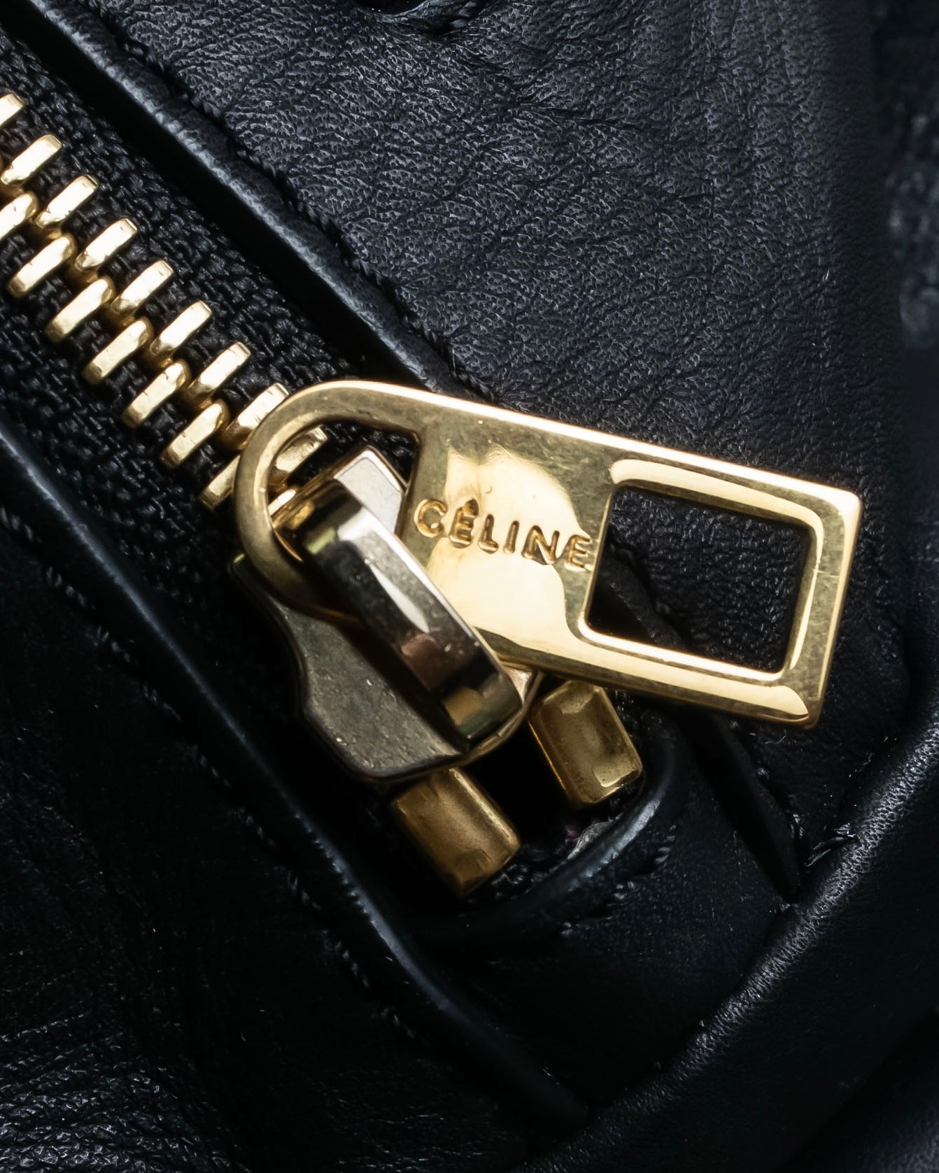 "CELINE" Various studs horizontal leather 2way bag