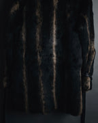 "BIEMME" 00’s striped rabbit fur belted coat