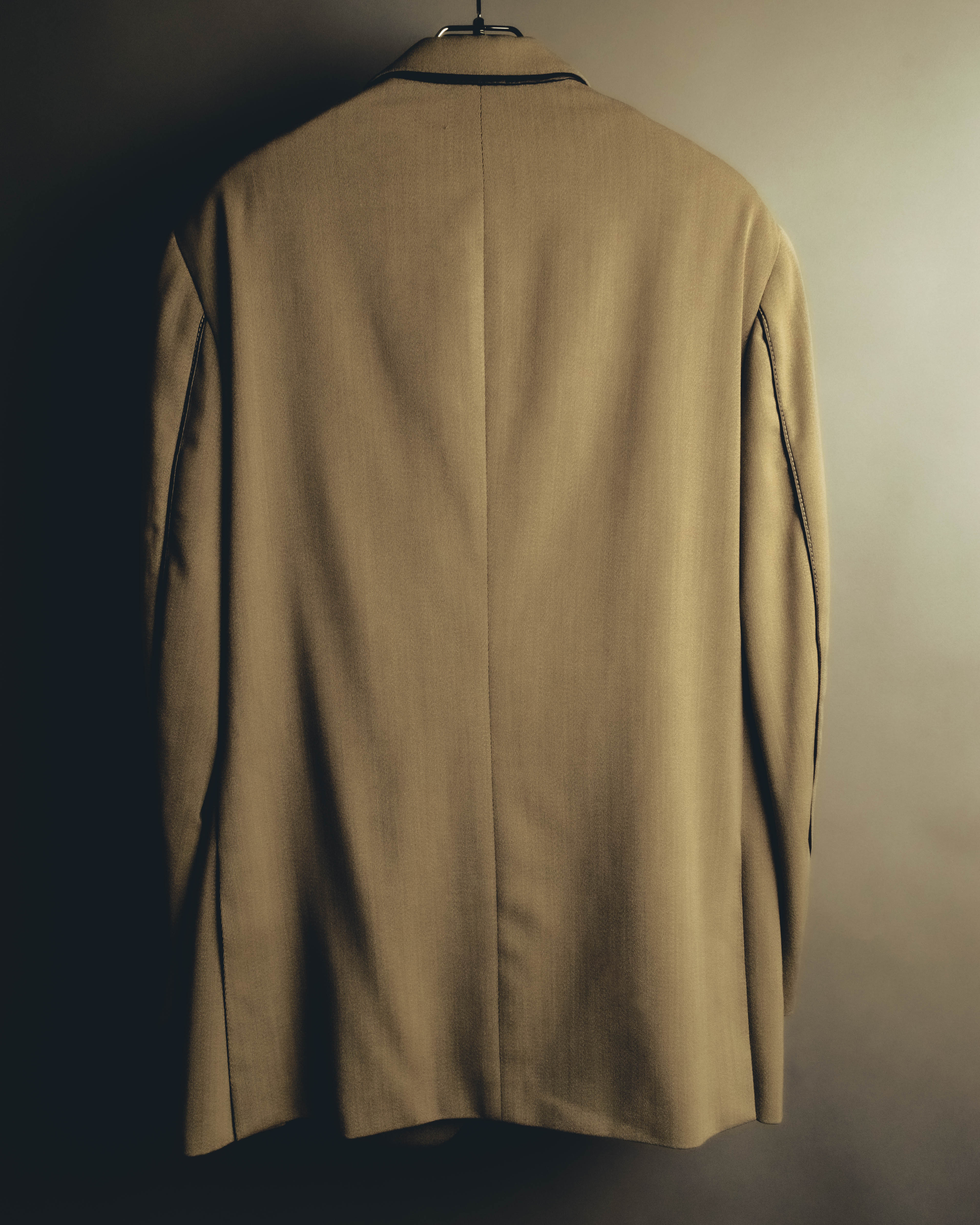 -SPECIAL- "Hermès" 80's-00's Leather collar tailored blazer