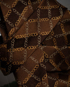 "GUCCI" Chain plaid design silk neck tie