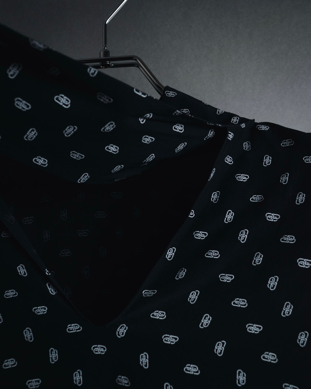 "BALENCIAGA" All-over Logo Bow-Tie Blouse