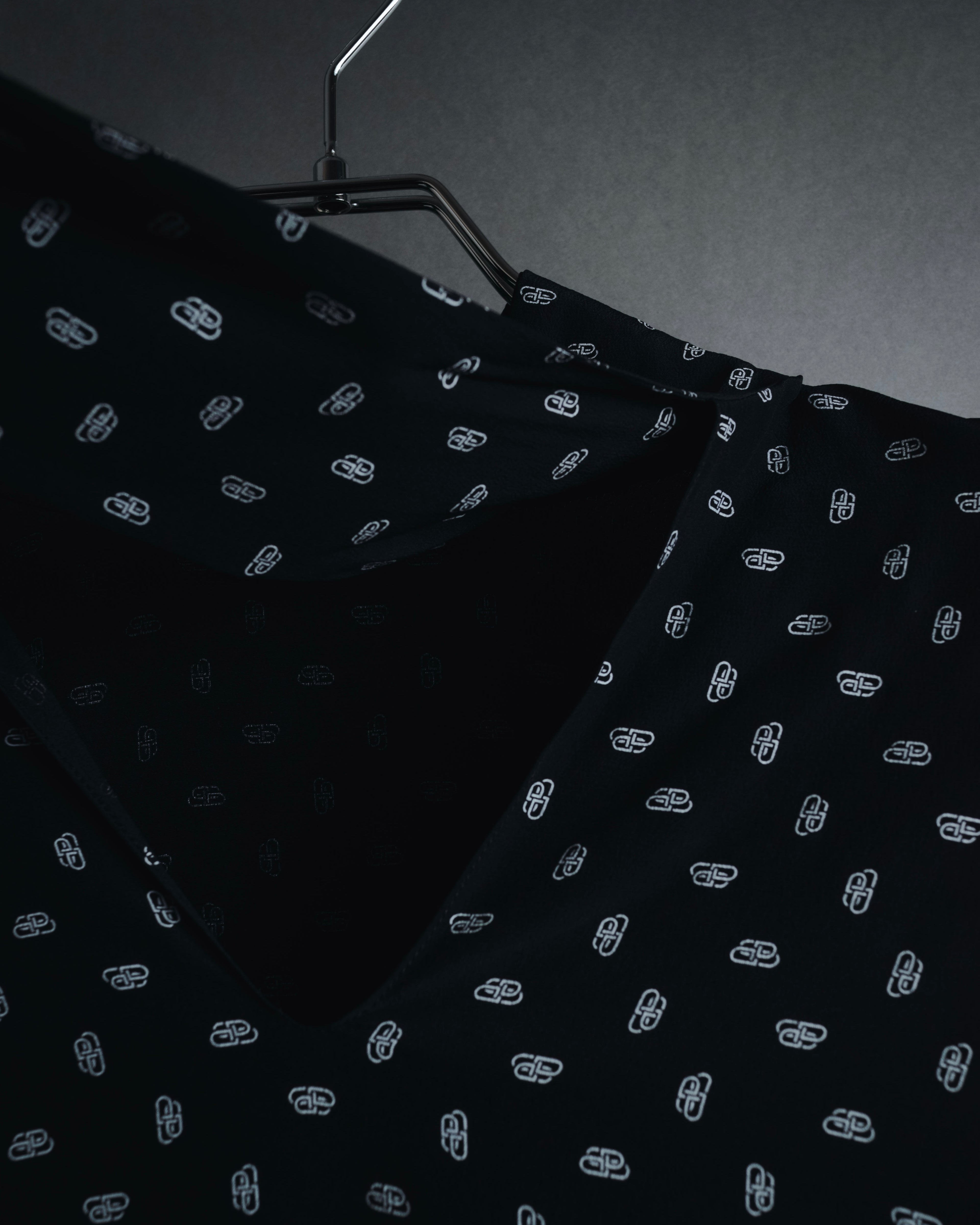 "BALENCIAGA" All-over Logo Bow-Tie Blouse