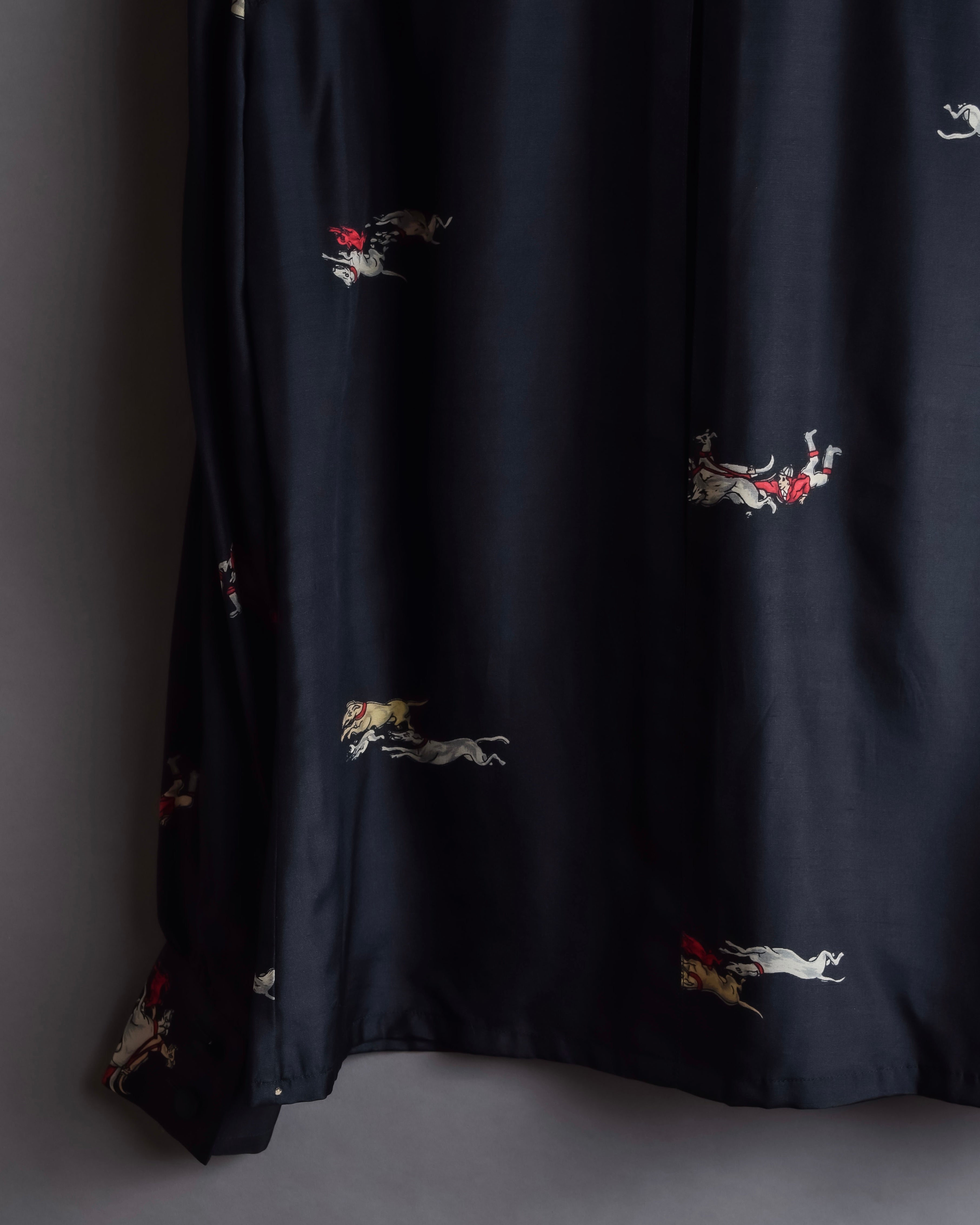 "Christian Dior" Hand painted greyhound motif silk blouse