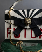 "GUCCI" 18SS Tiger head motif chain shoulder 2way bag