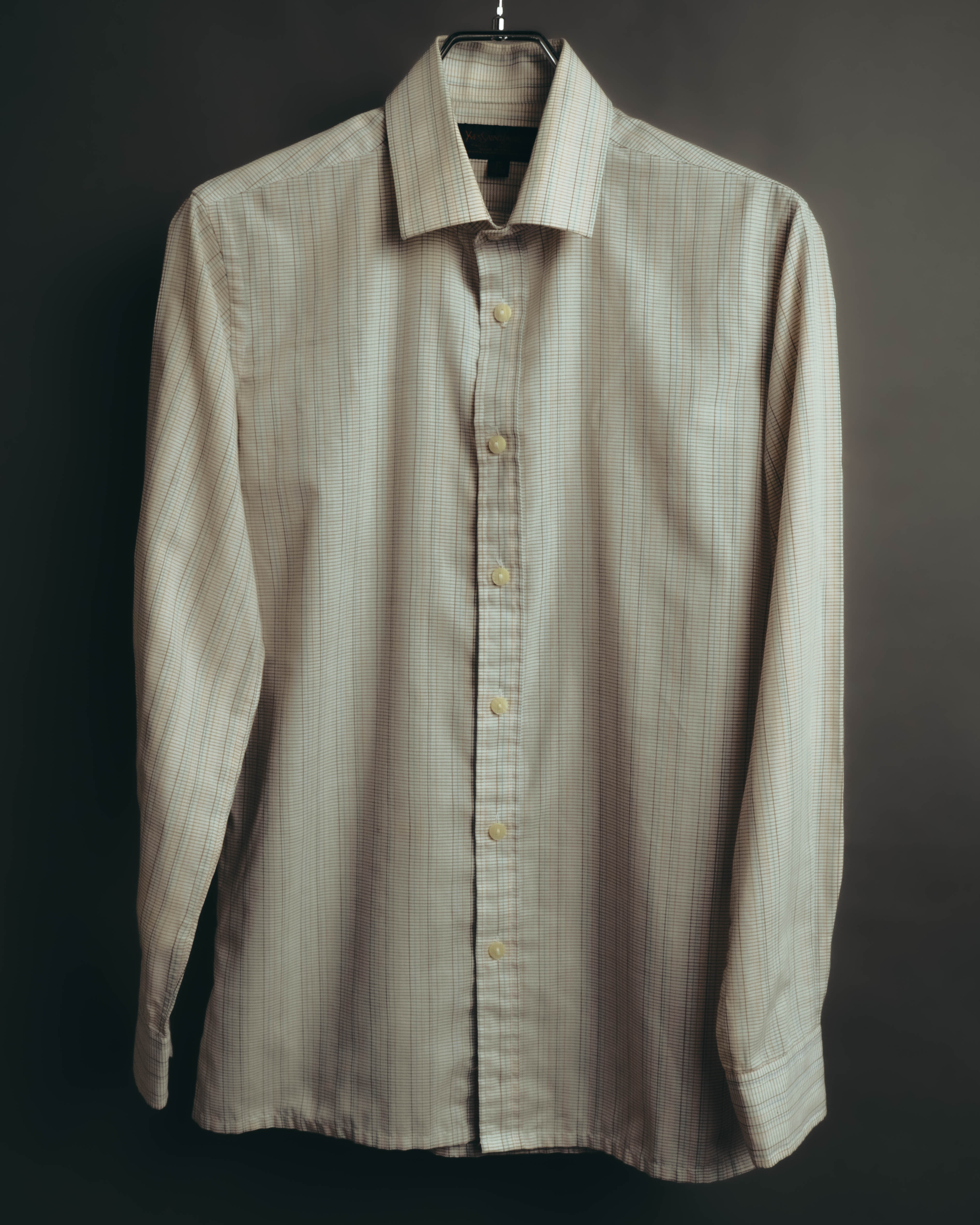 "Yves Saint Laurent" 70's Classic checked dress shirt