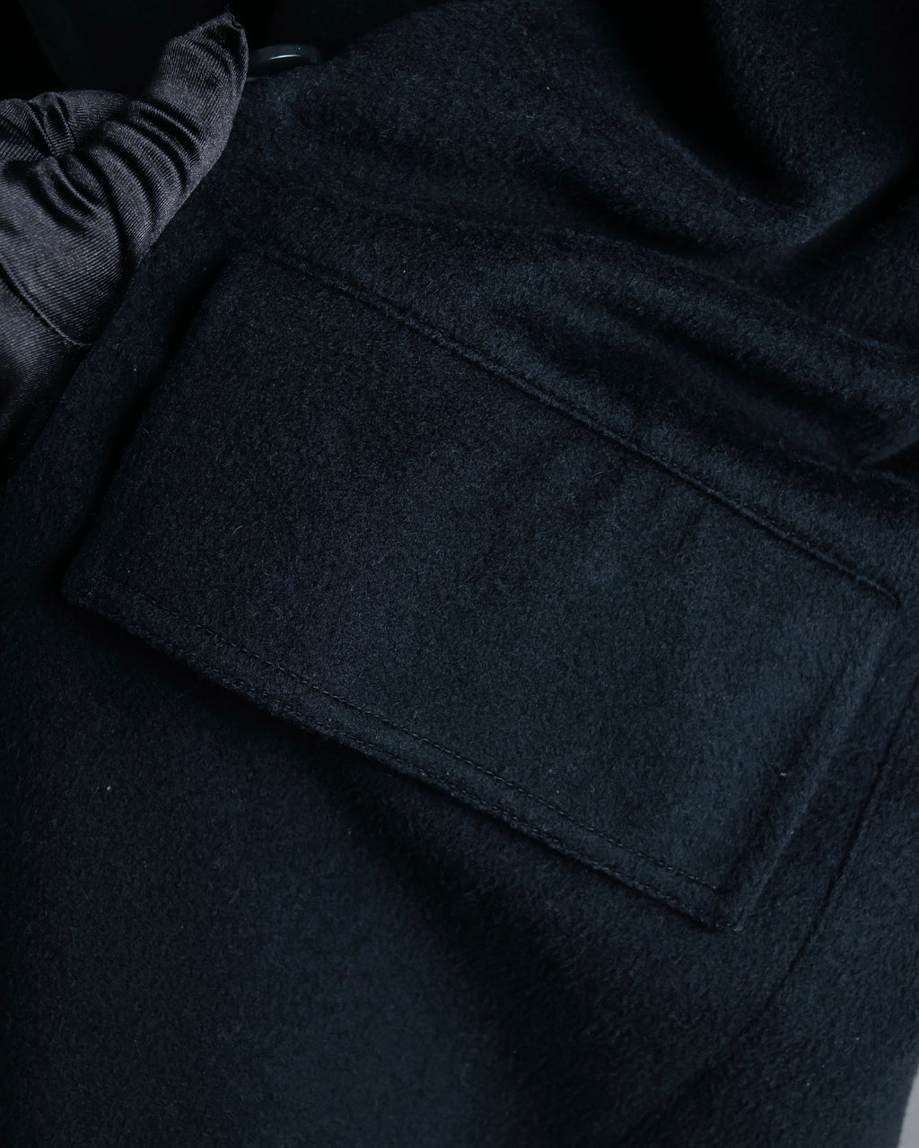 "GIANNI VERSACE UPDATE"
 Fur trimmed wool cashmere maxi double breasted coat