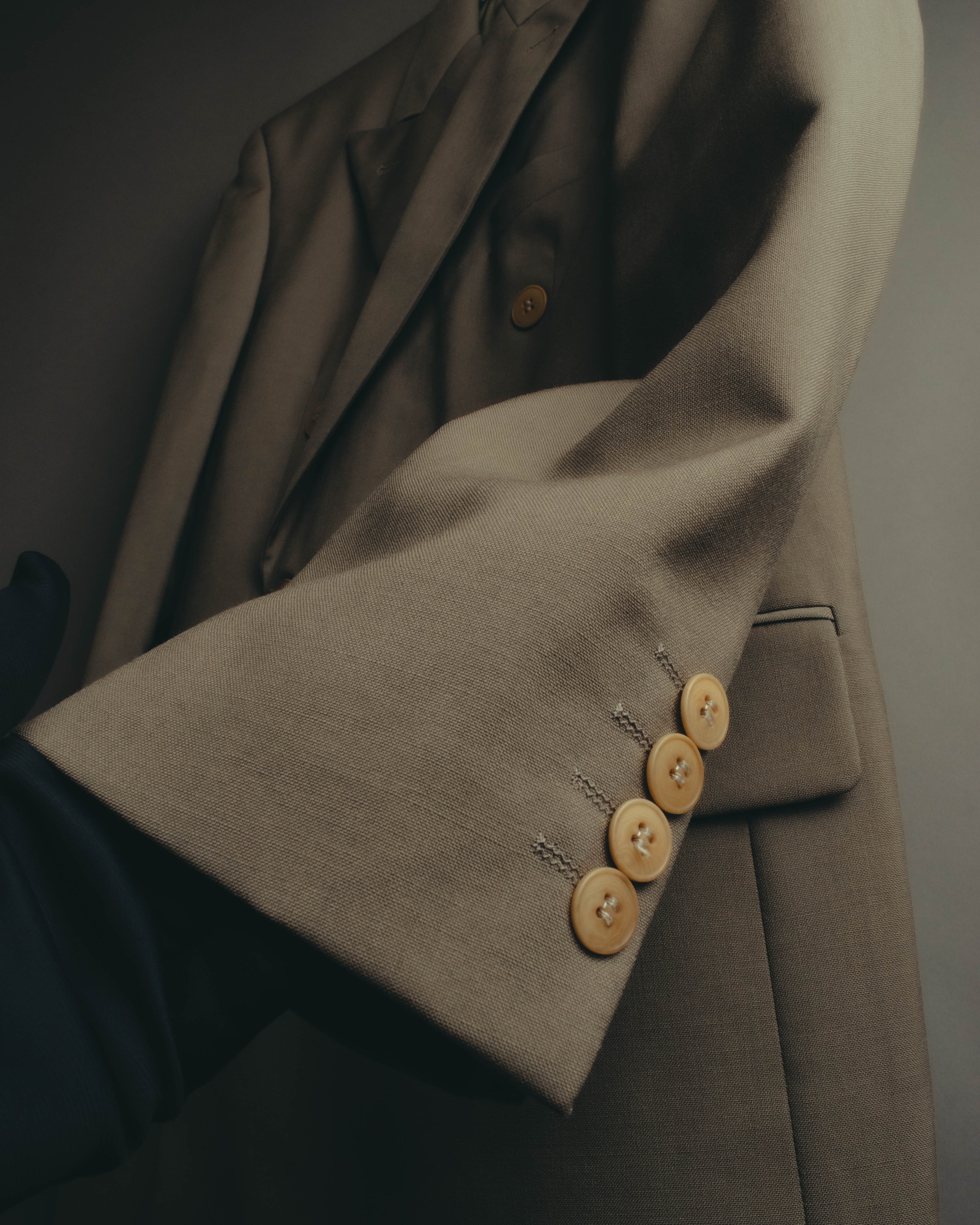"Yves Saint Laurent pour homme" 80's-90's Structured double-breasted wool blazer