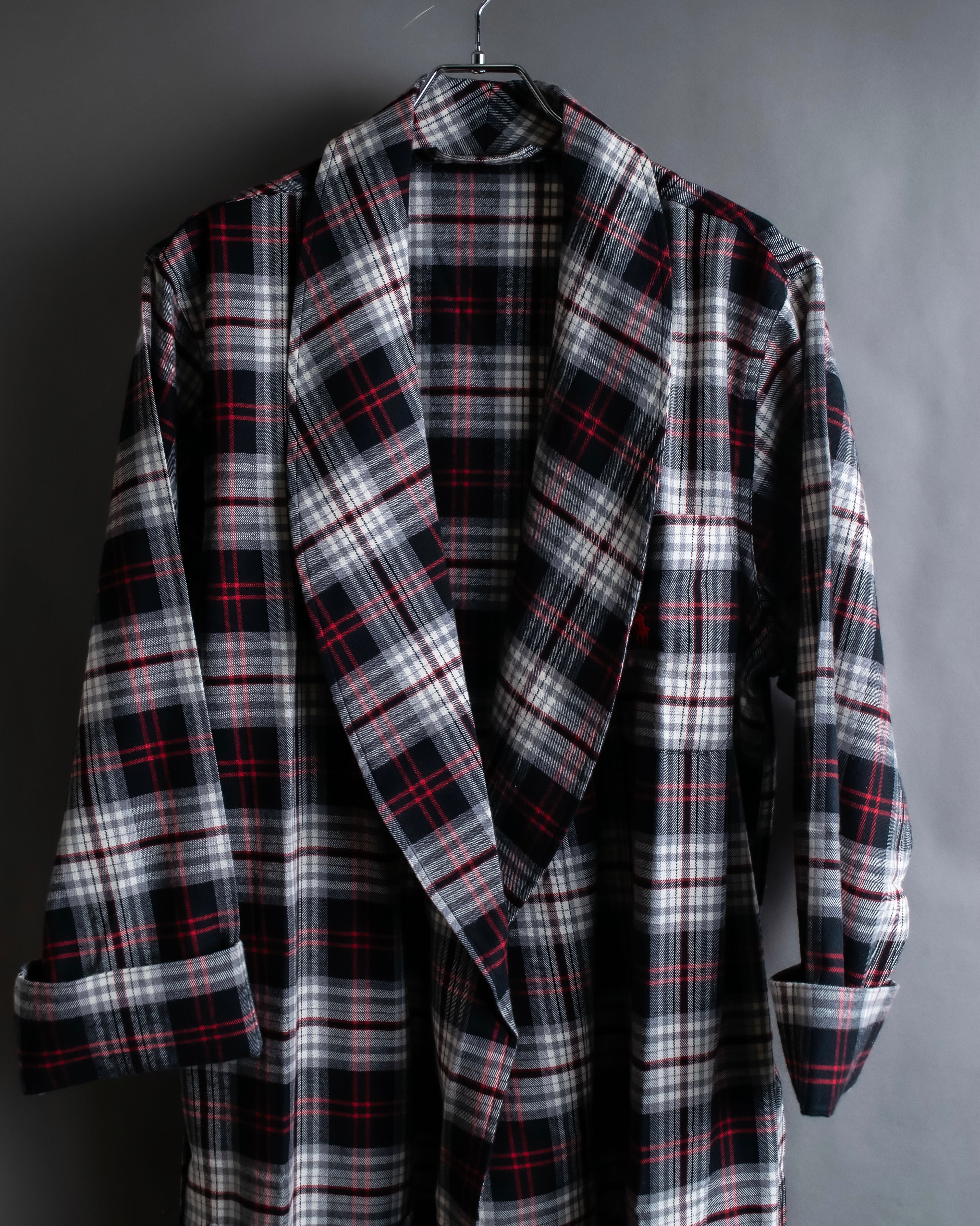 "POLO Ralph Lauren" Check pattern oversized belted gown coat