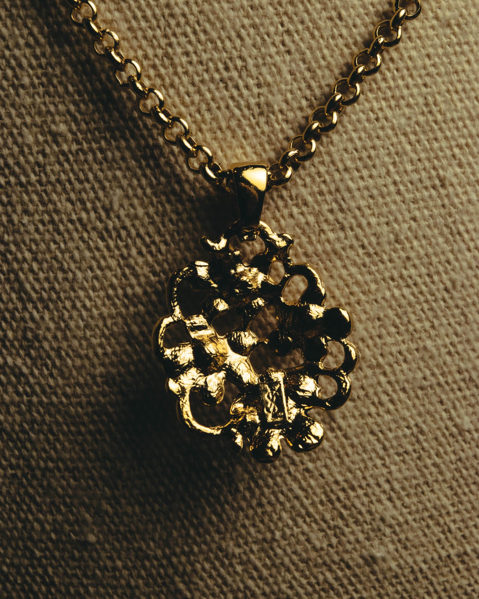 "Yves Saint Laurent" 80's-90's Sculptural floral pendant necklace