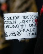 "Cartier" Gemstone brooch motif silk square scarf