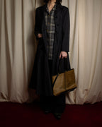 "YVES SAINT LAURENT" Hand-stitched design hair calf leather tote bag