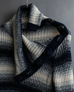 "Christian Dior" Gradient striped irregular neck knit