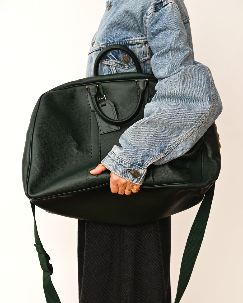 LOUIS VUITTON/ “Taiga Kendall GM” 2 Way Big Boston Bag Green