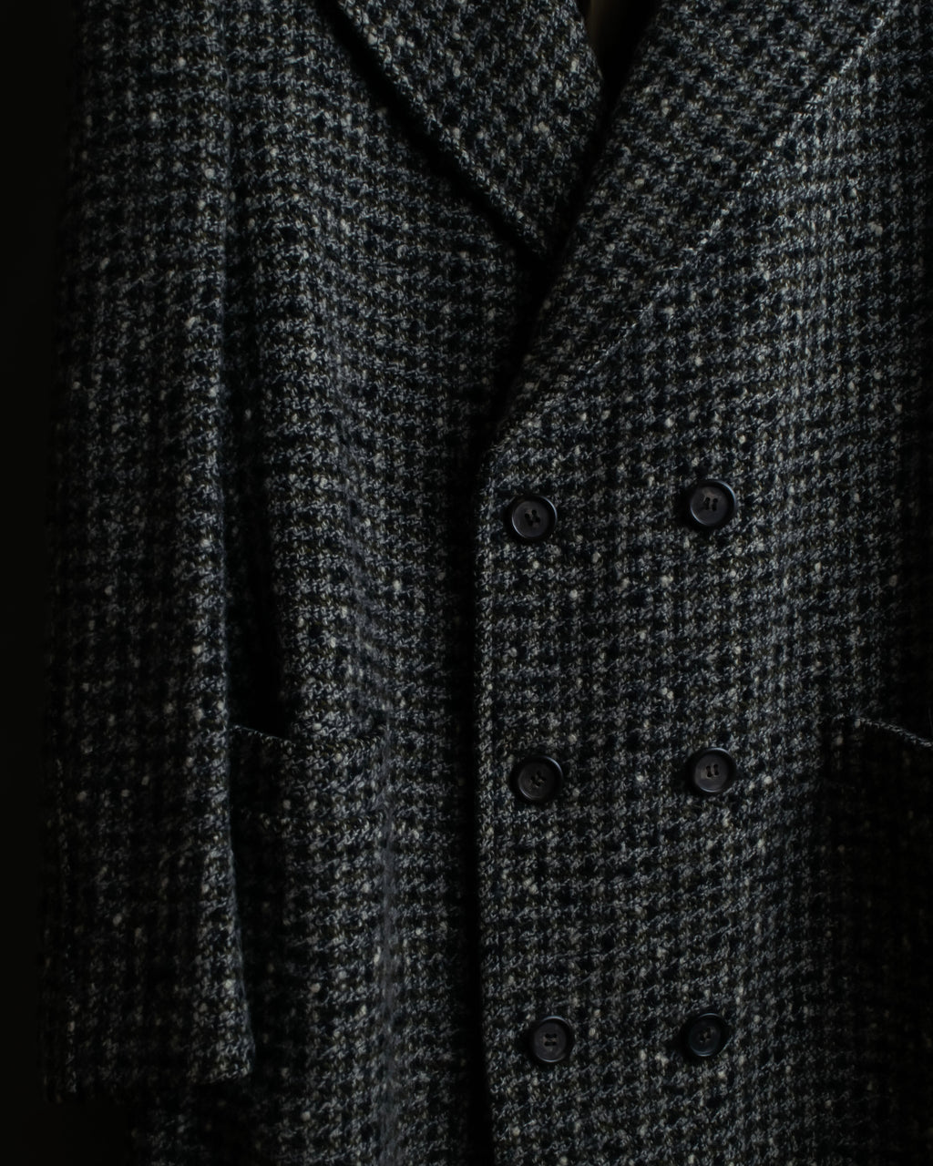 "Vintage houndstooth oversized tweed chester coat"