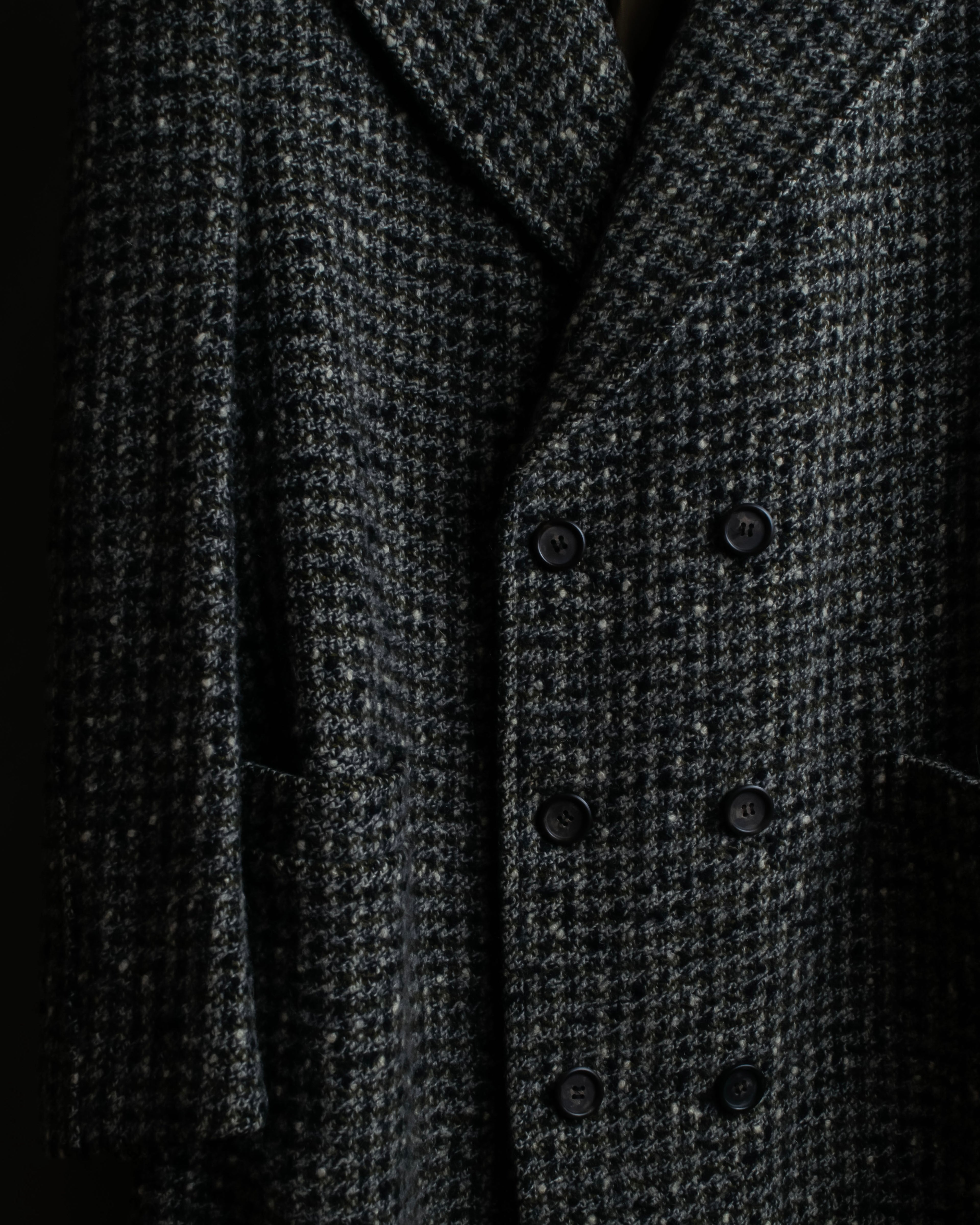 "Vintage houndstooth oversized tweed chester coat"