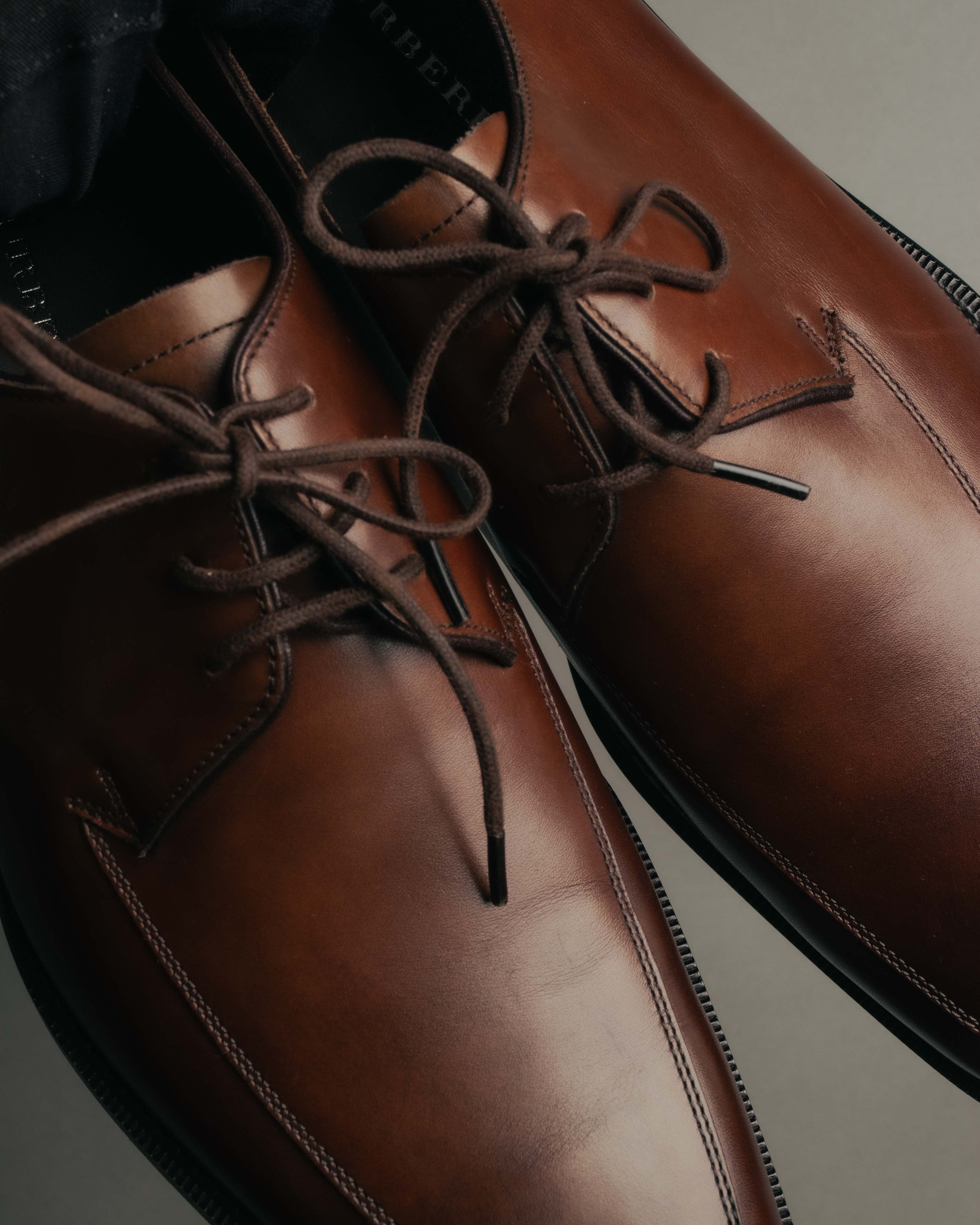 "BURBERRY LONDON" 00's-10's Sleek leather lace-up derby shoes